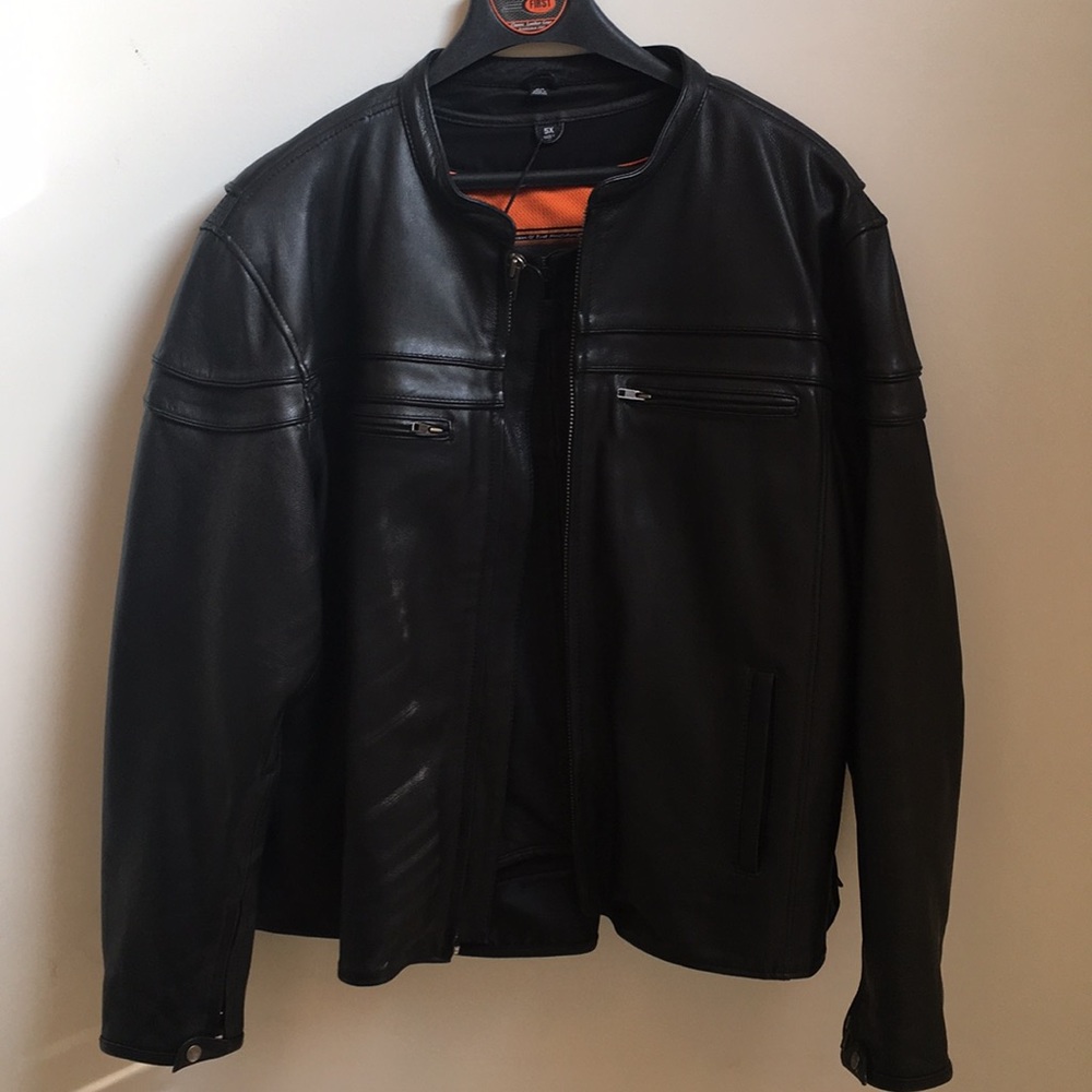 First Leather Motorcycle Jacket with Vest. 5X